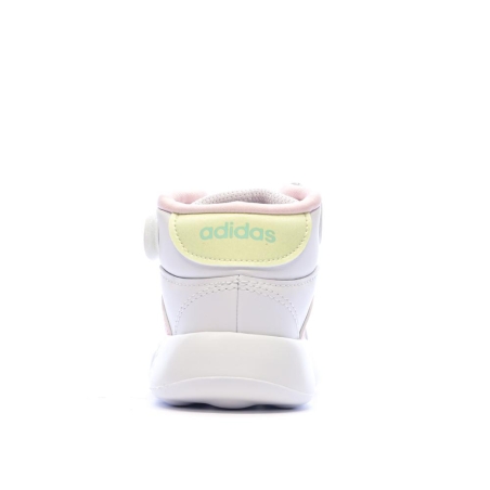 Baskets Blanches/Roses/Turquoises Fille Adidas Grand Court Mid