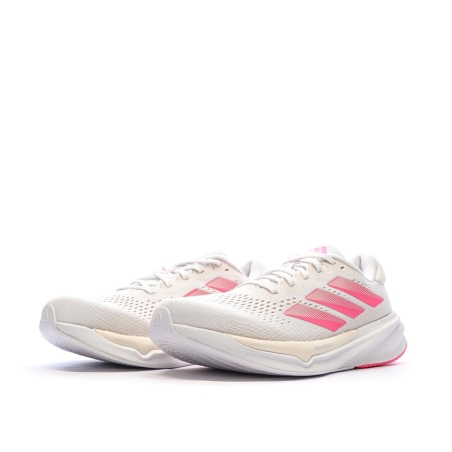 Baskets Blanches/Roses Femme Adidas Stride