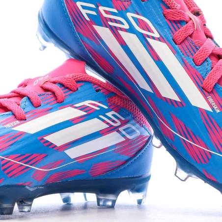 Chaussures de football Bleu/Roses Garçon Adidas F50 League Fg/mg