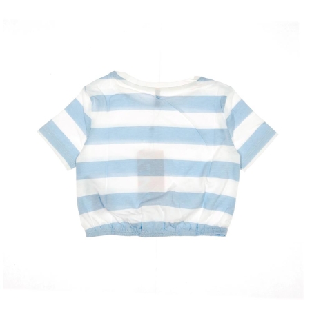 T-shirt Blanc/Bleu Fille Kids Only Knot Stripe