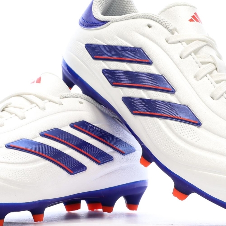 Chaussures de Football Blanc/Bleu Garçon Adidas Copa Pure 2 League Fg