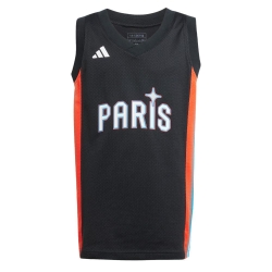Maillot de basketball Noir/Orange Garçon Adidas Paris