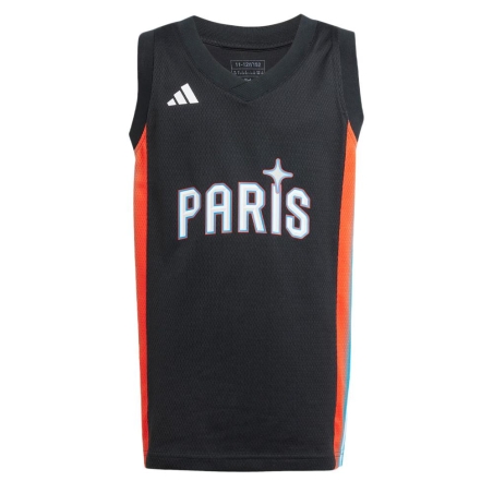 Maillot de basketball Noir/Orange Garçon Adidas Paris