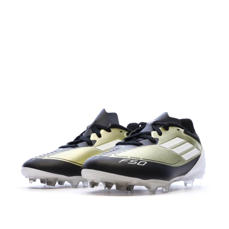 Chaussures de football Noires/Blanches Garçon Adidas League Fg/mg J Messi