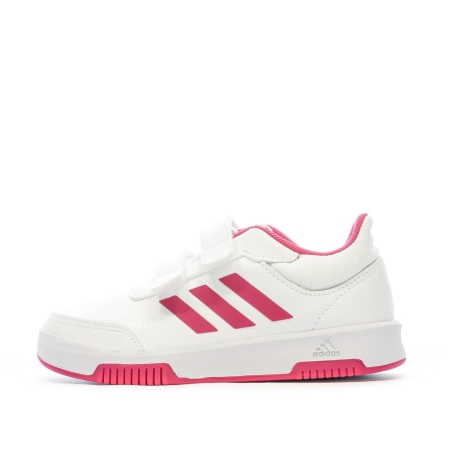 Baskets Blanches/Roses Fille Adidas Tensaur