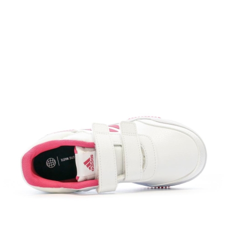 Baskets Blanches/Roses Fille Adidas Tensaur