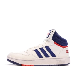 Baskets Blanche/Marine Garçon Adidas Hoops 3.0