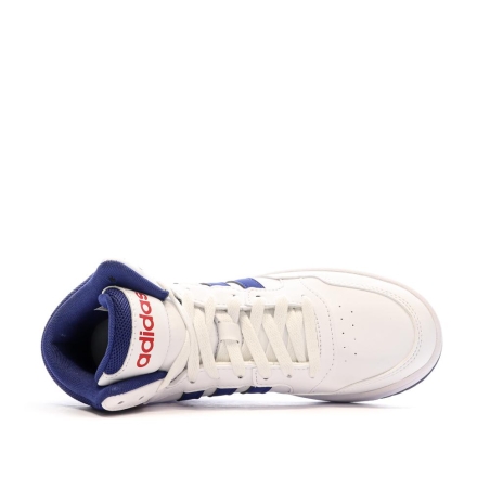 Baskets Blanche/Marine Garçon Adidas Hoops 3.0