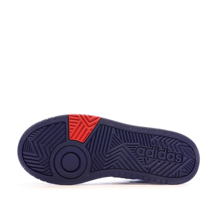 Baskets Blanche/Marine Garçon Adidas Hoops 3.0