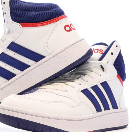 Baskets Blanche/Marine Garçon Adidas Hoops 3.0