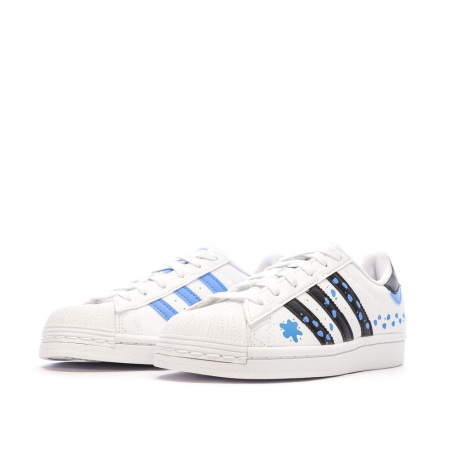 Baskets Blanc/Noir Enfant Adidas Superstar IG6263