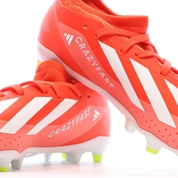 Chaussures de Football Blanches/Rouges Garçon Adidas Crazyfast League