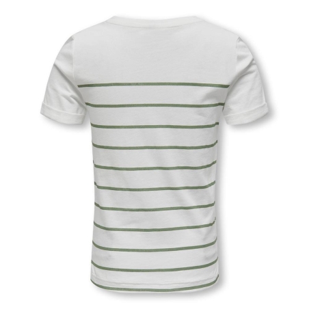 T-shirt Blanc/Vert/Doré Fille Kids ONLY Kogemily