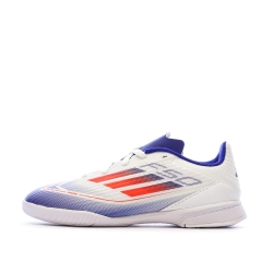 Chaussures de futsal Blanches/Bleu Garçon Adidas F50 League