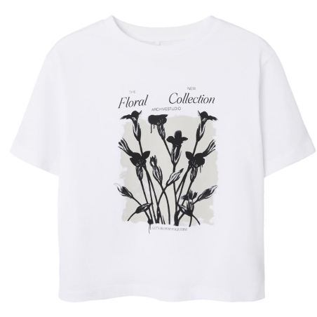 T-shirt Blanc Fille Name it Agmar
