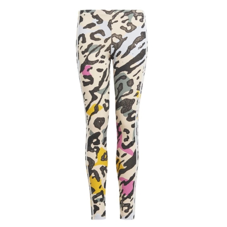 Legging Blanc/Noir à Imprimés Fille Adidas IB8604