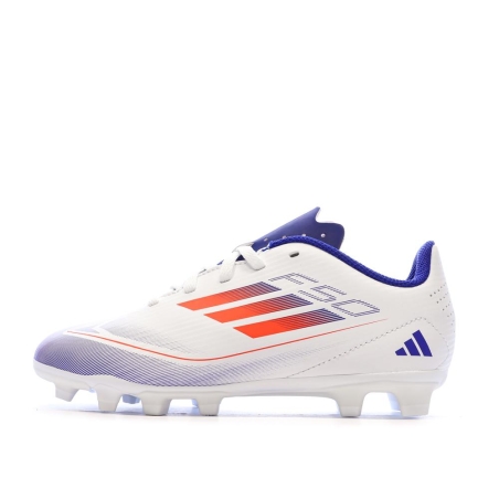 Chaussures de football Blanches/Bleu Garçon Adidas F50 Club Fxg