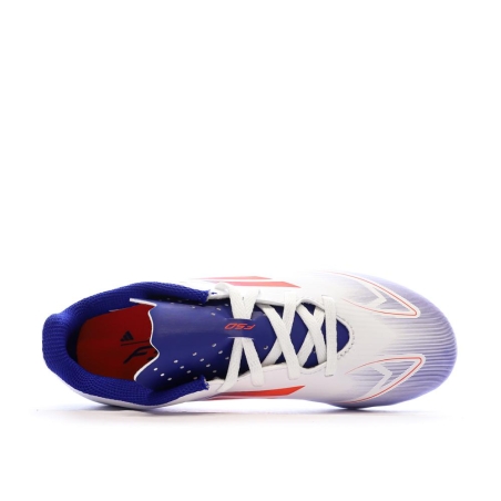 Chaussures de football Blanches/Bleu Garçon Adidas F50 Club Fxg