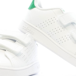 Baskets Blanches/Vert Enfant Adidas Advantage