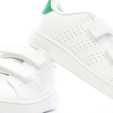 Baskets Blanches/Vert Enfant Adidas Advantage