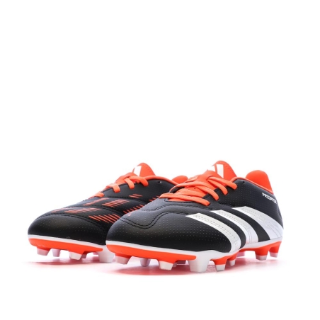 Chaussures de football Noires/Blanches/Rouges Garçon Adidas Predator Club Fxg