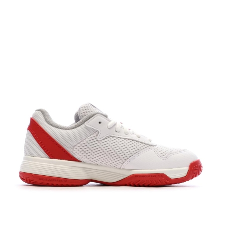 Chaussures de tennis Blanches/Rouges Garçon Adidas Courtflash