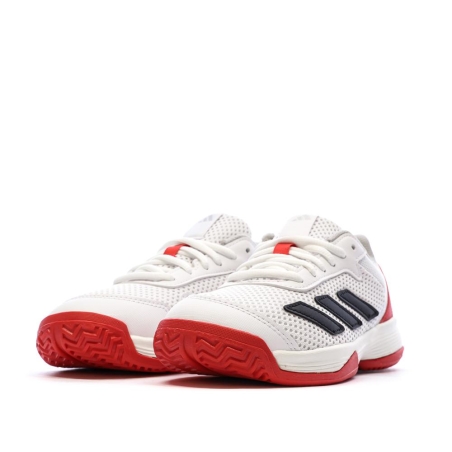 Chaussures de tennis Blanches/Rouges Garçon Adidas Courtflash