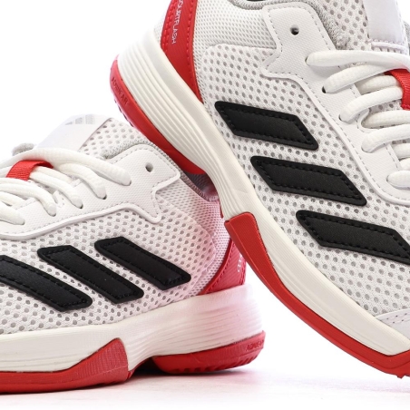 Chaussures de tennis Blanches/Rouges Garçon Adidas Courtflash