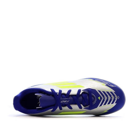 Chaussures de Foot Gris/Bleu Junior Adidas F50 Club TF J Messi