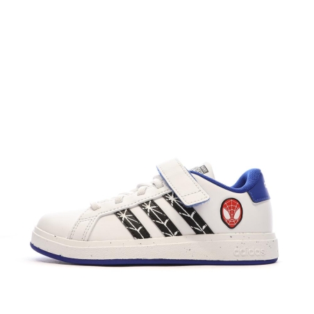 Baskets Blanc/Bleu Garçon Adidas Grand Court Spider-man