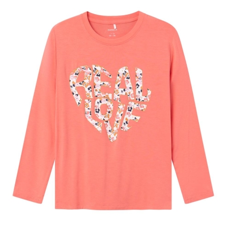 T-shirt Manches Longues Orange Fille Name it Fnjafa