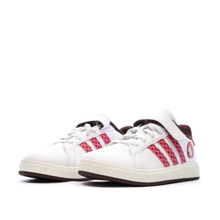 Baskets Blanches/Rouges Fille Adidas Grand Court Minnie