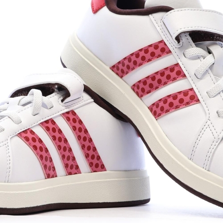 Baskets Blanches/Rouges Fille Adidas Grand Court Minnie