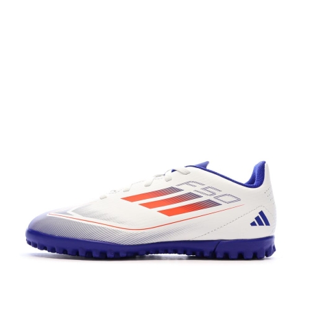 Chaussures Blanc/Bleu Garçon Adidas F50 Club