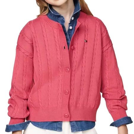 Gilet Rose Fille Tommy Hilfiger Cable