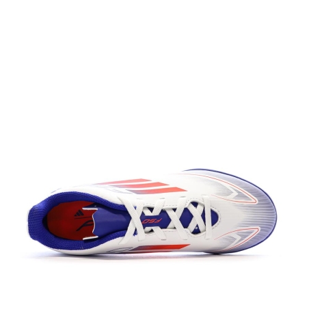 Chaussures Blanc/Bleu Garçon Adidas F50 Club