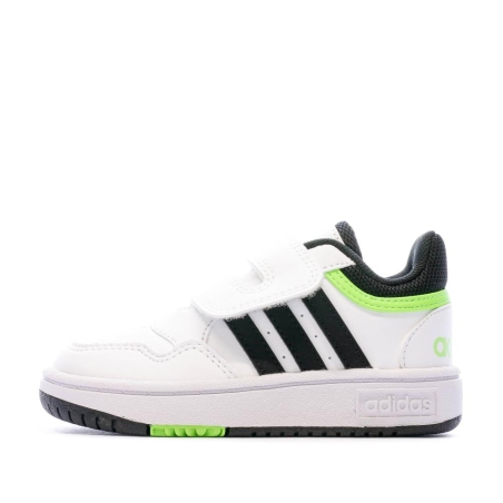 Baskets Verte/Blanche Garçon Adidas Hoops 3.0