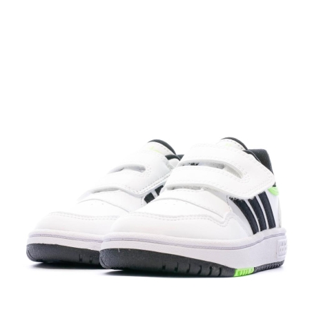 Baskets Verte/Blanche Garçon Adidas Hoops 3.0