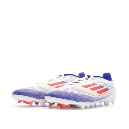 Chaussures de Foot Blanc/Bleu Junior Adidas F50 League FG/MG