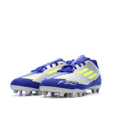 Chaussures de football Bleu/Gris Argent Garçon Adidas F50 Club