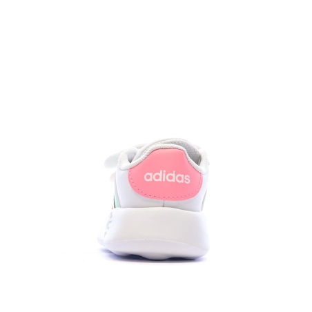 Baskets Blanches/Roses Fille Adidas Grand Court 2.0