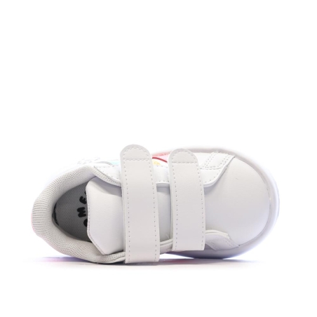 Baskets Blanches/Roses Fille Adidas Grand Court 2.0