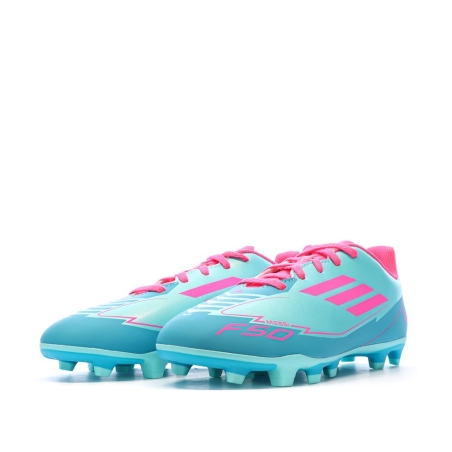 Chaussures de football Turquoises/Roses Enfant Adidas F50 Club