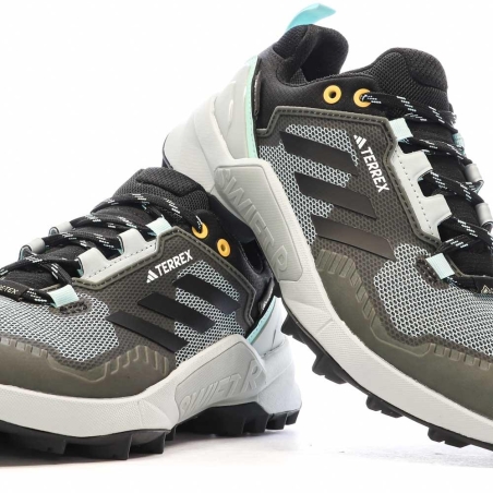 Chaussures de trail Grises Femme Adidas Terrex Swift