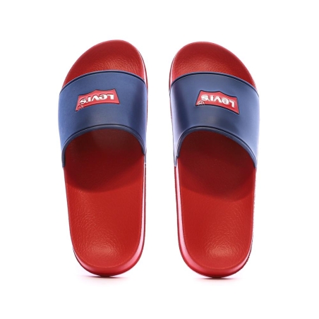 Claquettes Noir/Rouge Garçon Levi's Pool