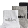 X3 Paires de chaussettes Noires/Grises/Blanches Garçon Adidas IV