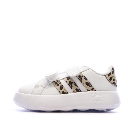 Baskets Blanches/Marron Fille Adidas Grand Court 2.0