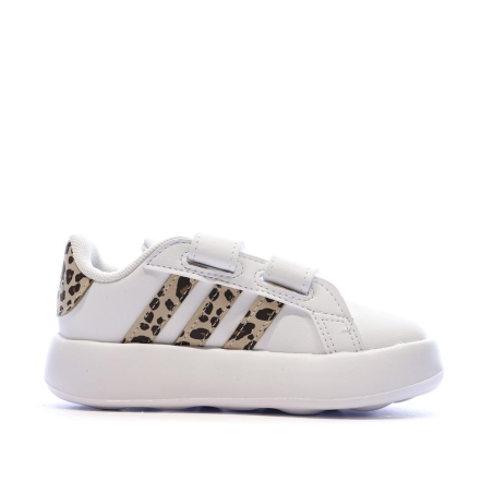 Baskets Blanches/Marron Fille Adidas Grand Court 2.0