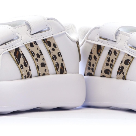 Baskets Blanches/Marron Fille Adidas Grand Court 2.0