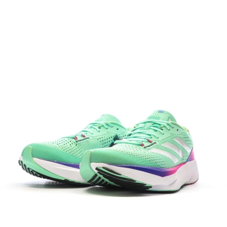 Chaussures de running Vertes/Roses Femme Adidas Adizero